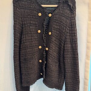 Women's Black Textured Sweater